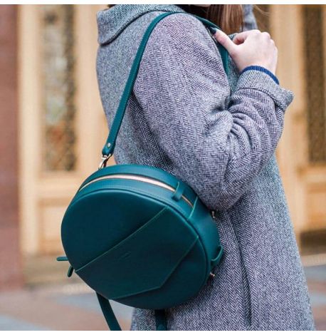 Женская кожаная сумка-рюкзак Maxi (зеленый)