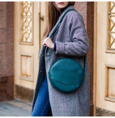 Женская кожаная сумка-рюкзак Maxi (зеленый)