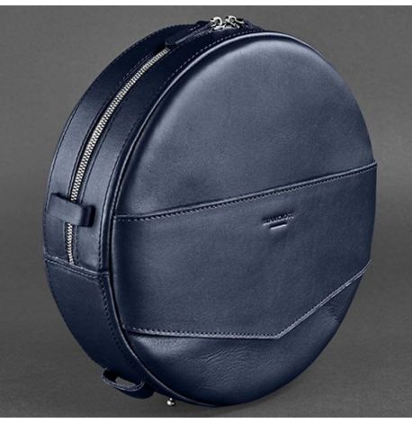 Женская кожаная сумка-рюкзак Maxi (темно-синий)