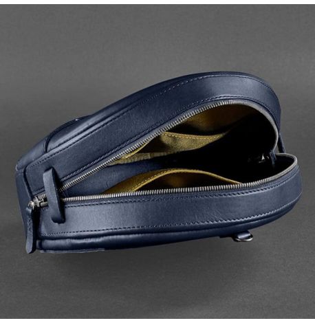 Женская кожаная сумка-рюкзак Maxi (темно-синий)