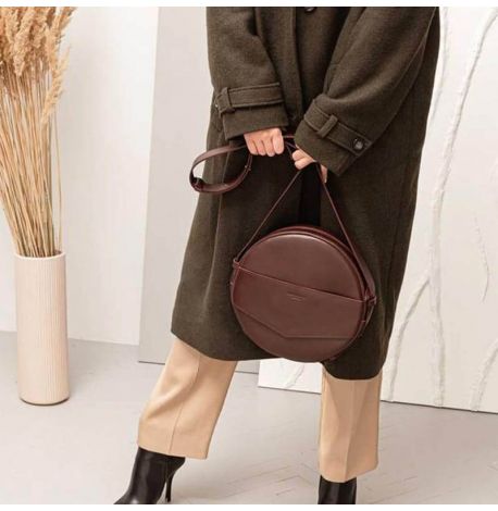 Женская кожаная сумка-рюкзак Maxi (бордовая)