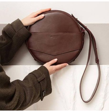 Женская кожаная сумка-рюкзак Maxi (бордовая)