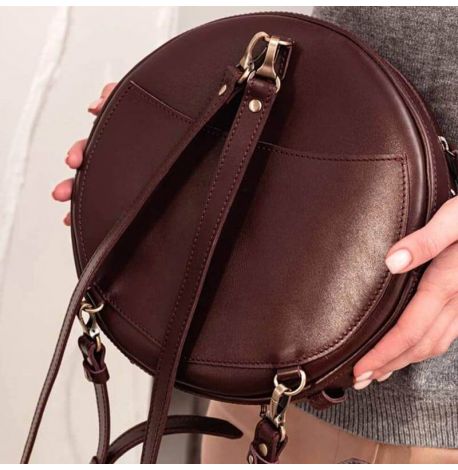 Женская кожаная сумка-рюкзак Maxi (бордовая)