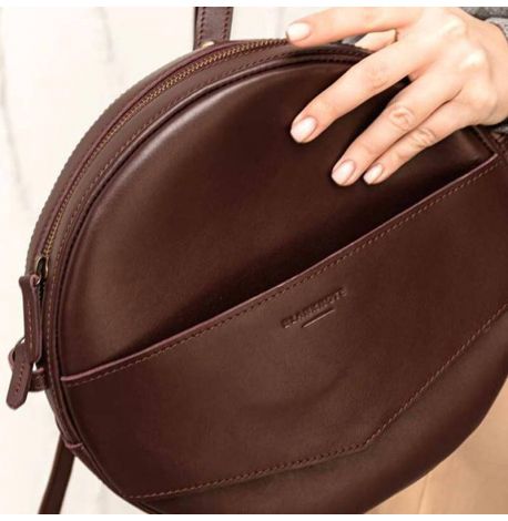 Женская кожаная сумка-рюкзак Maxi (бордовая)