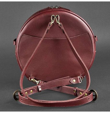 Женская кожаная сумка-рюкзак Maxi (бордовая)