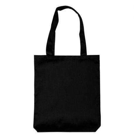 Чорна еко сумка-шопер із широким дном, 100% бавовна