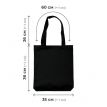 Чорна еко сумка-шопер із широким дном, 100% бавовна