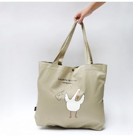Сумка-шоппер з Гусьом "Бережіть природу, мать вашу"