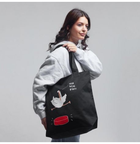Сумка-шоппер с Гусем "Ща всьо рішу" L