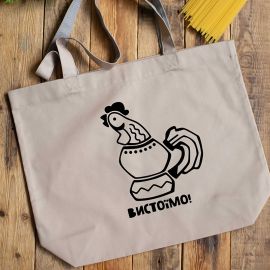 Эко сумка «Півник з Бородянки» L (бежевая)