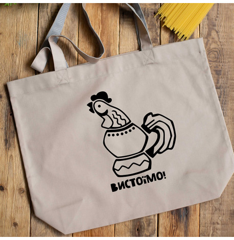 Эко сумка «Півник з Бородянки» L (бежевая)