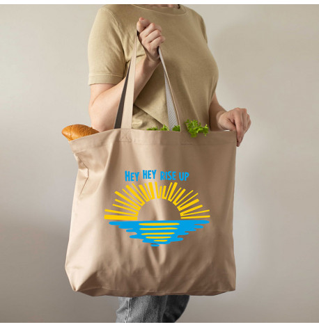 Еко сумка Hey hey rise up XL (бежева)