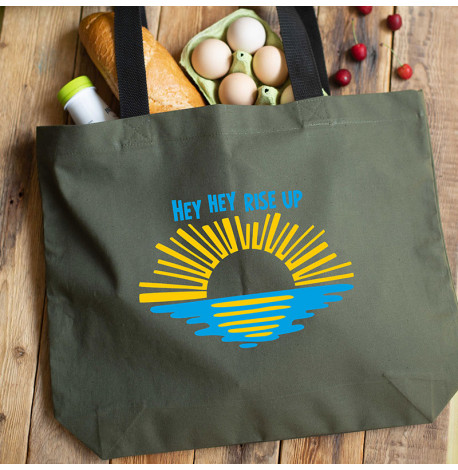 Еко сумка Hey hey rise up L (хакі)