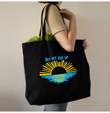 Еко сумка Hey hey rise up XL (чорна)