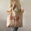 Еко сумка «Карта України Петріківський розпис» різнокольорова XL (бежева)