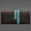 Кожаный тревел-кейс 1.0 (темно-коричневый с бирюзовым)