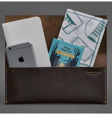 Кожаный тревел-кейс 1.0 (темно-коричневый с бирюзовым)