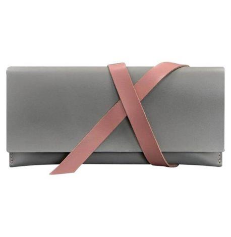 Кожаный тревел-кейс Voyager 1.0 (серый-розовый)