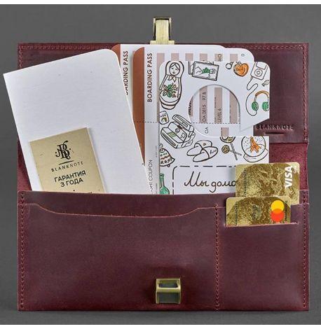 Шкіряний тревел-кейс Journey 2.0 (бордовий) шкіра Crazy Horse