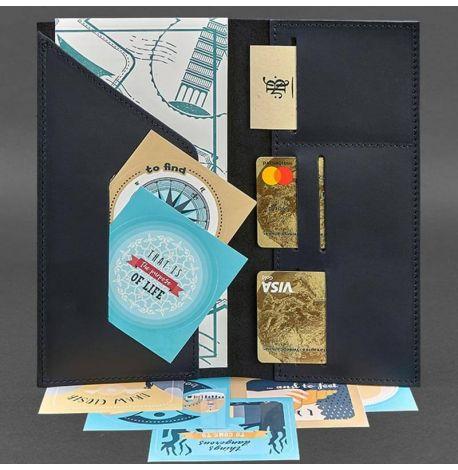 Шкіряний тревел-кейс 3.1 (темно-синій) шкіра Crazy Horse