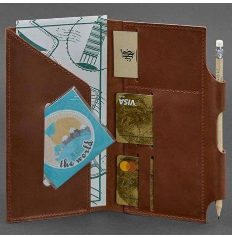 Шкіряний тревел-кейс 3.0 з мандалою (світло-коричневий) шкіра Crazy Horse