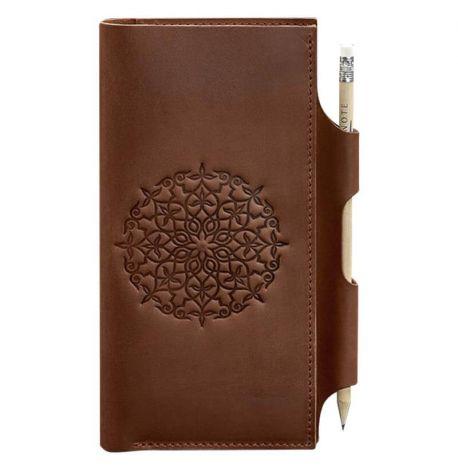 Шкіряний тревел-кейс 3.0 з мандалою (світло-коричневий) шкіра Crazy Horse