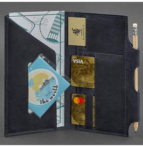 Шкіряний тревел-кейс 3.0 (темно-синій) шкіра Crazy Horse