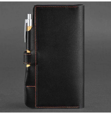 Шкіряний тревел-кейс 4.0 (чорний-помаранчевий)