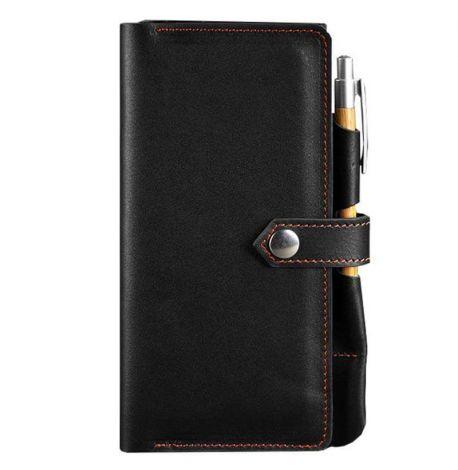 Шкіряний тревел-кейс 4.0 (чорний-помаранчевий)