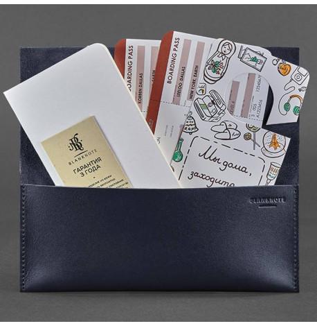 Шкіряний тревел-кейс Voyager 1.0 (темно-синій) шкіра Krast