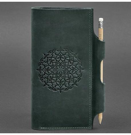 Кожаный тревел-кейс 3.0 с мандалой (зеленый)