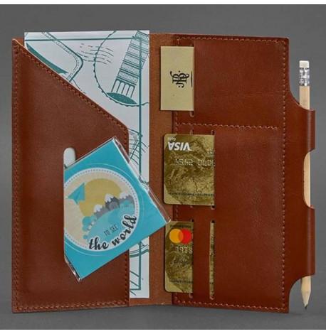 Шкіряний тревел-кейс 3.0 з мандалою (світло-коричневий) шкіра Krast