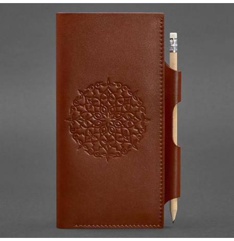 Шкіряний тревел-кейс 3.0 з мандалою (світло-коричневий) шкіра Krast