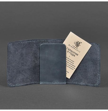 Шкіряна візитниця 1.1 "Нічне небо" (синій)