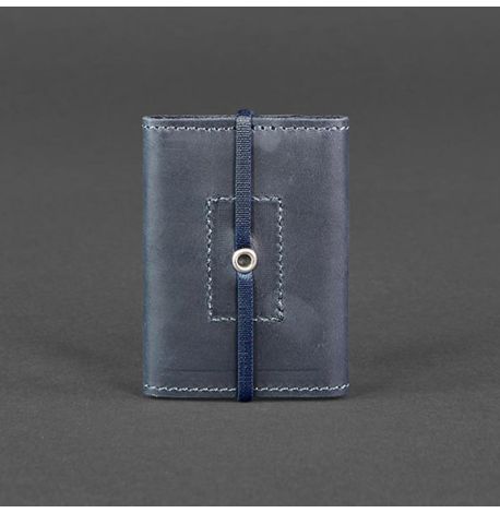 Шкіряна візитниця 1.1 "Нічне небо" (синій)