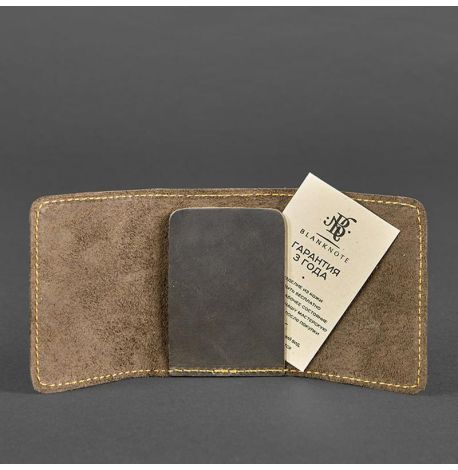 Шкіряна візитниця 1.1 "Горіх-апельсин" (темно-коричневий з помаранчевим)