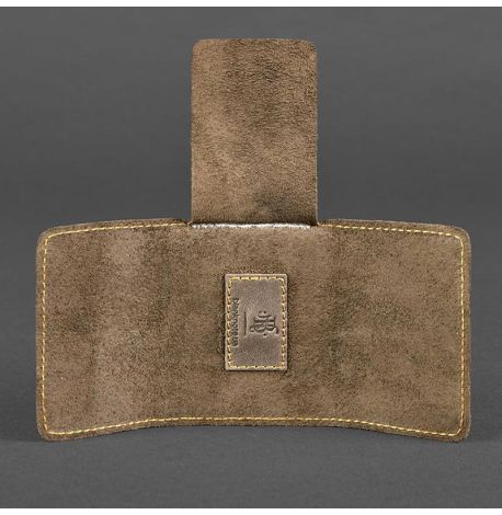 Шкіряна візитниця 1.1 "Горіх-апельсин" (темно-коричневий з помаранчевим)