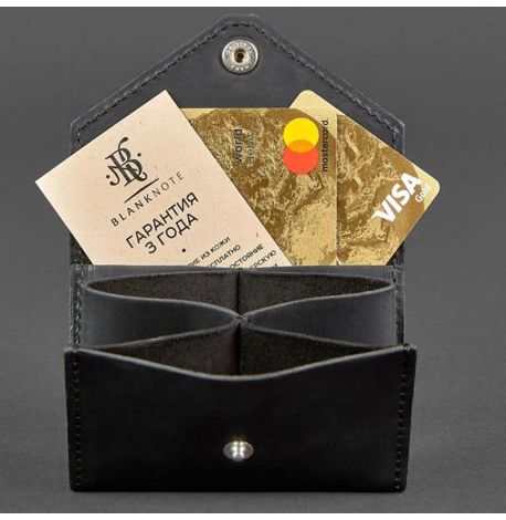 Кожаная визитница 3.0 "Графит с мандалой"