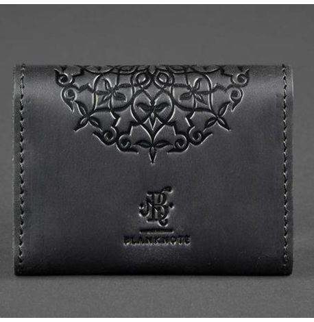 Кожаная визитница 3.0 "Графит с мандалой"