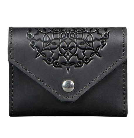 Кожаная визитница 3.0 "Графит с мандалой"