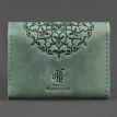 Кожаная визитница 3.0 "Изумруд с мандалой" (зеленый)
