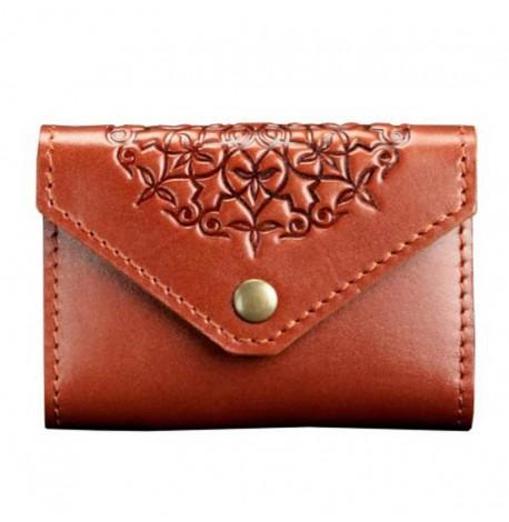 Шкіряна візитниця 3.0 "Коньяк з мандалою"