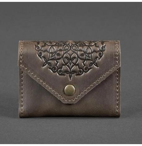 Кожаная визитница 3.0 "Орех с мандалой"