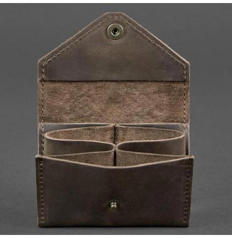 Кожаная визитница 3.0 "Орех с мандалой"