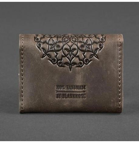 Кожаная визитница 3.0 "Орех с мандалой"