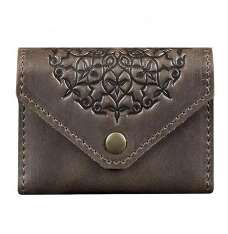 Кожаная визитница 3.0 "Орех с мандалой"