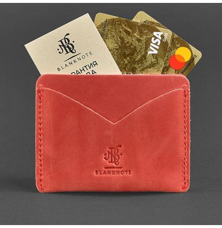 Кожаная визитница 5.0 "Слим. Коралл"