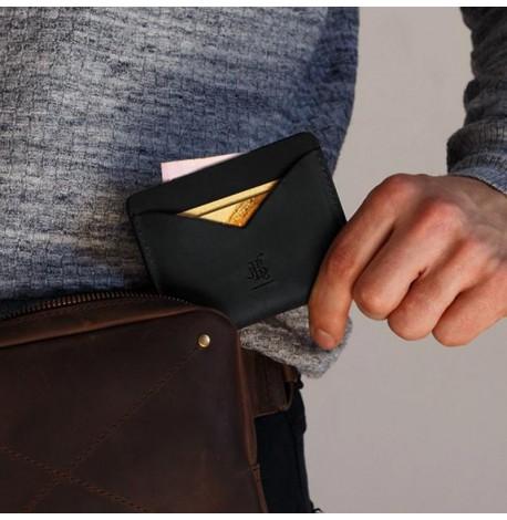 Кожаная визитница 5.0 "Слим. Графит" (черный)