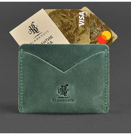 Кожаная визитница 5.0 "Слим. Изумруд" (зеленый)