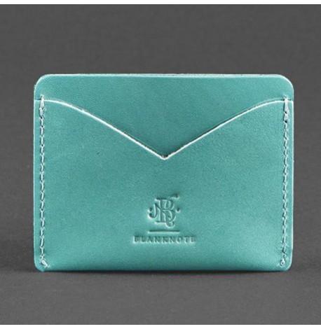 Кожаная визитница 5.0 "Слим. Тиффани" (бирюзовый)